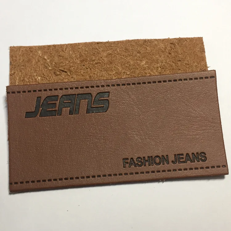 Custom Logo Embossed Faux Leather Label Jeans Pu Leather Patch Buy
