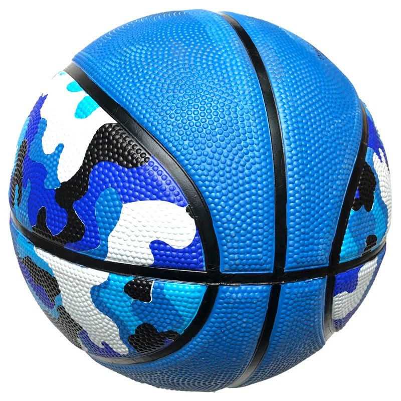 

Wholesale Official Size Blue Camouflage Colour Rubber Basketball Ball