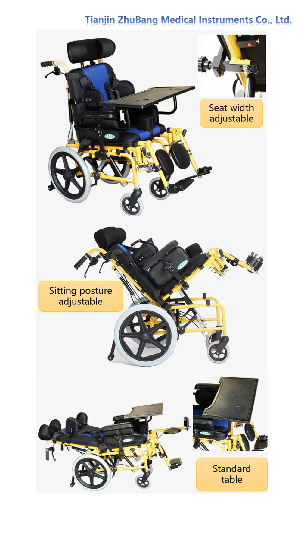 Tianjin 4 Wheel Drive Economic Used Manual Lightweight Wheelchair for Kids