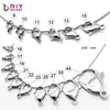 Wholesale Making Jewelry Accessories Mixed Size Stainless Steel Lobster Clasps Jewelry Findings