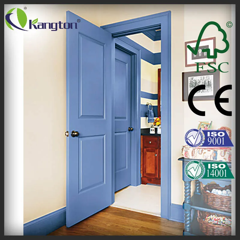 Two Panel Blue Lacquer Safety Bedroom Wooden Interior Door Buy