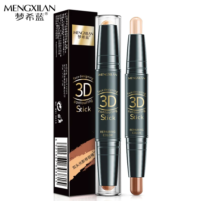 

MENGXILAN 3D highlighter Bronzer Stick Skin Brighten Concealer Contour Pen Foundation Professional Makeup 2 Colors End Pencil, 3 colors