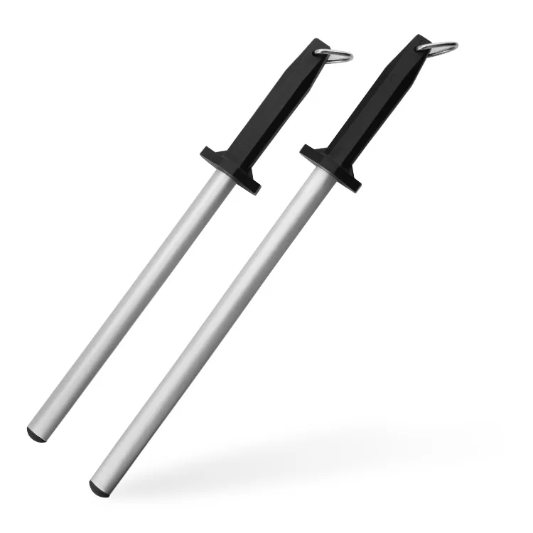 

Premium 12/10"Diamond Knife Sharpener Honing Rod Stick Fits all kinds of Knives Sharpener, Black