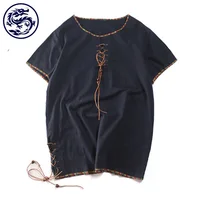 

Zhongshan Dragon Uniform Ethnic Tshirt Hemp Fabric Tshirt Plain