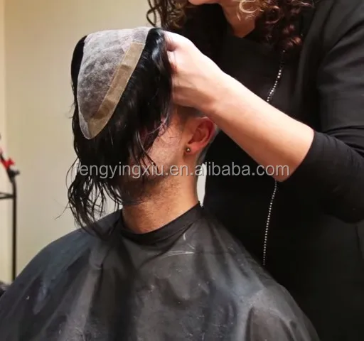

full pu human hair pieces lace wigs and toupee for african men touper