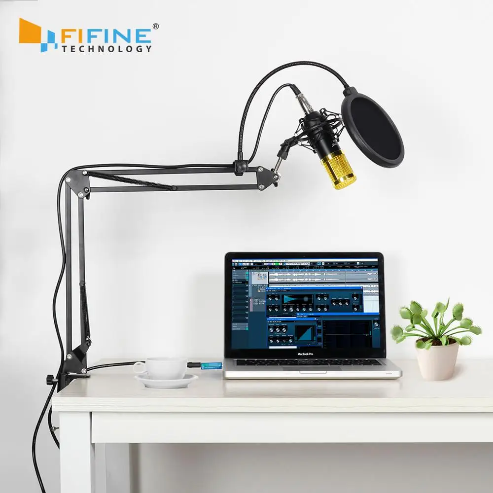 

Fifine 800 Mic Year Warranty Condenser Studio Recording Microphone, Black;blue;silver;oem
