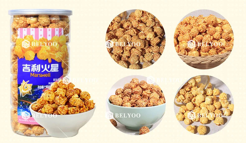 Gas electric mustard strawberry chocolate caramel popcorn maker home portable manual industrial popcorn making machine