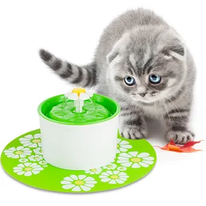 84oz/2.5L Automatic Cat Water Fountain Dog Water Dispenser with 3 Replacement Filters & 1 Silicone Mat for Cats Pet Fountain