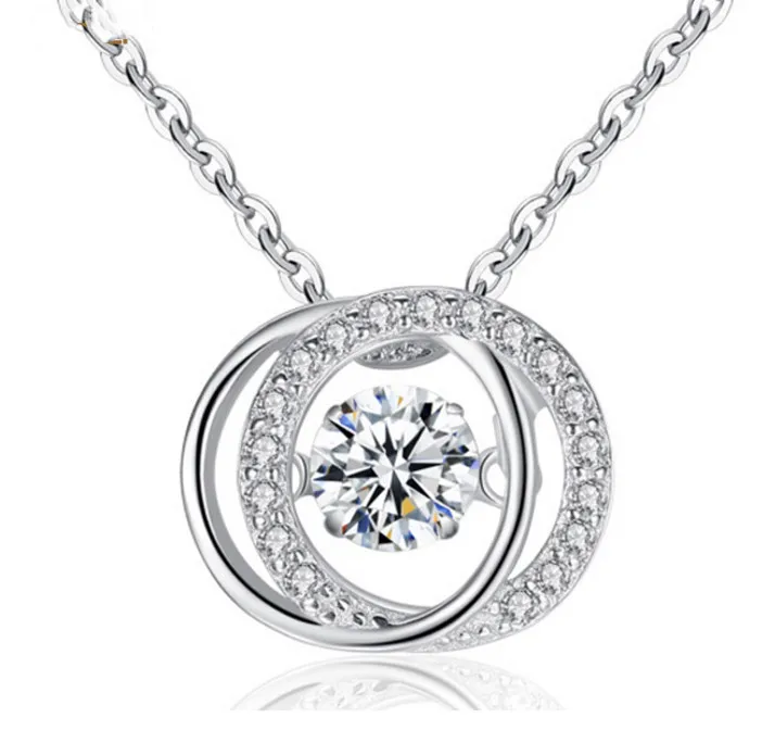 

Nice S925 silver new style fashion korean beating heart wholesale necklace jewellery, Silver color