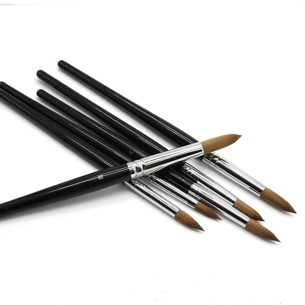

Art Brush Nail Tools Kolinsky Sable Hair Acrylic Nail Brush size 8, Gold, rose gold, black or can be customized