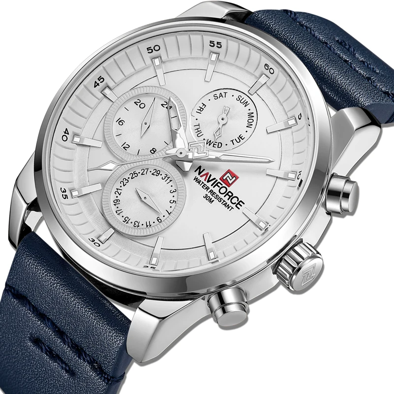 

NAVIFORCE 9148L Montre Homme Waterproof Sport Leather Wrist Watch