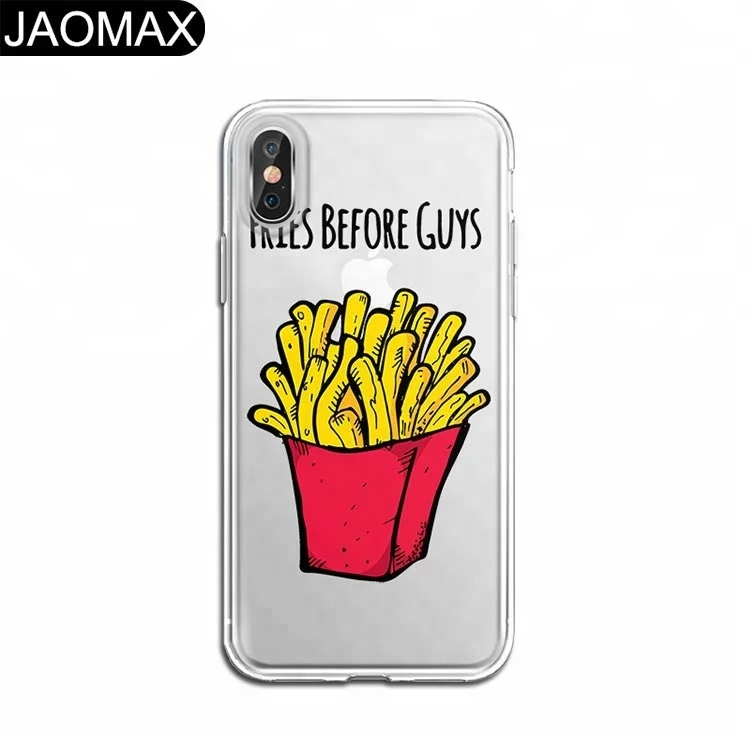 

Chips Food Simple Personality Custom Design Soft TPU Clear Phone Case For iphone X 6S 6 7 8 Plus Cartoon Phone Cover