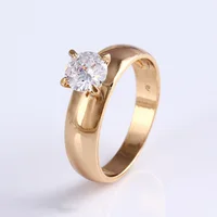 

11799 Promotional big diamond custom ring, 18k gold color gold engagement ring