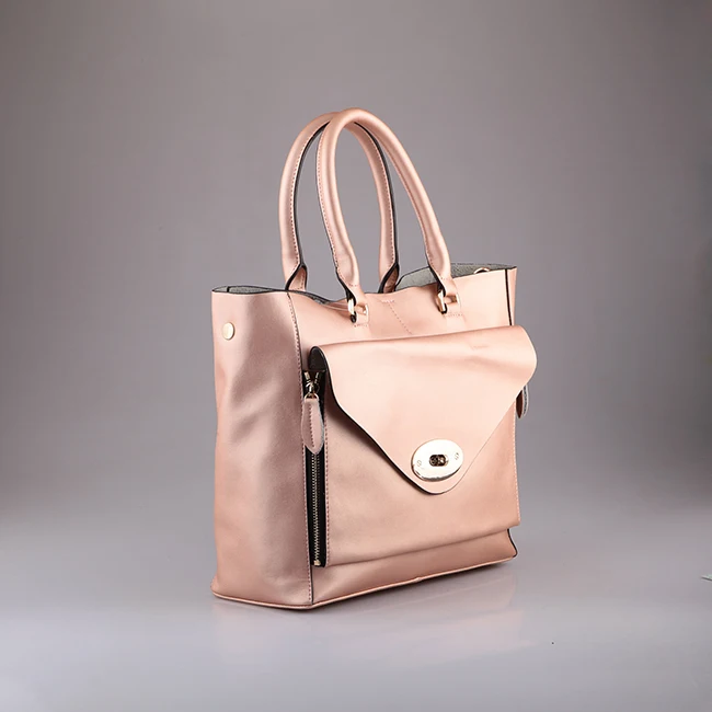 4015-Hot sale designer office ladies genuine leather tote bag factory guangzhou China 2016