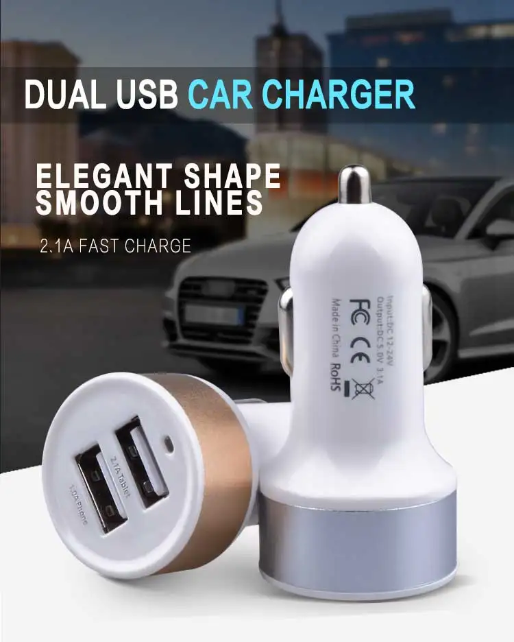 New 2019 Trending Product Quick Car Charger Dual Usb 2.1a Mobile