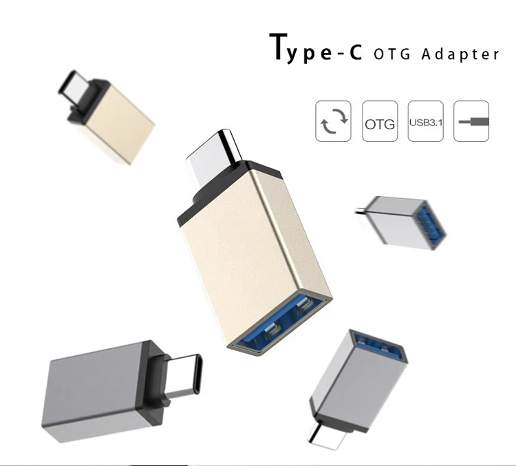 Factory Metal Shell USB3.1 Type-c /USB-C male to USB3.0 Female usb Type C connector OTG Adapter