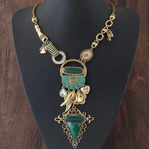 

Fashion vintage resin statement choker necklaces WY10123098