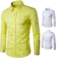 

walson bright colored printed mens party wear shirt casual slimming long-sleeve T-shirt