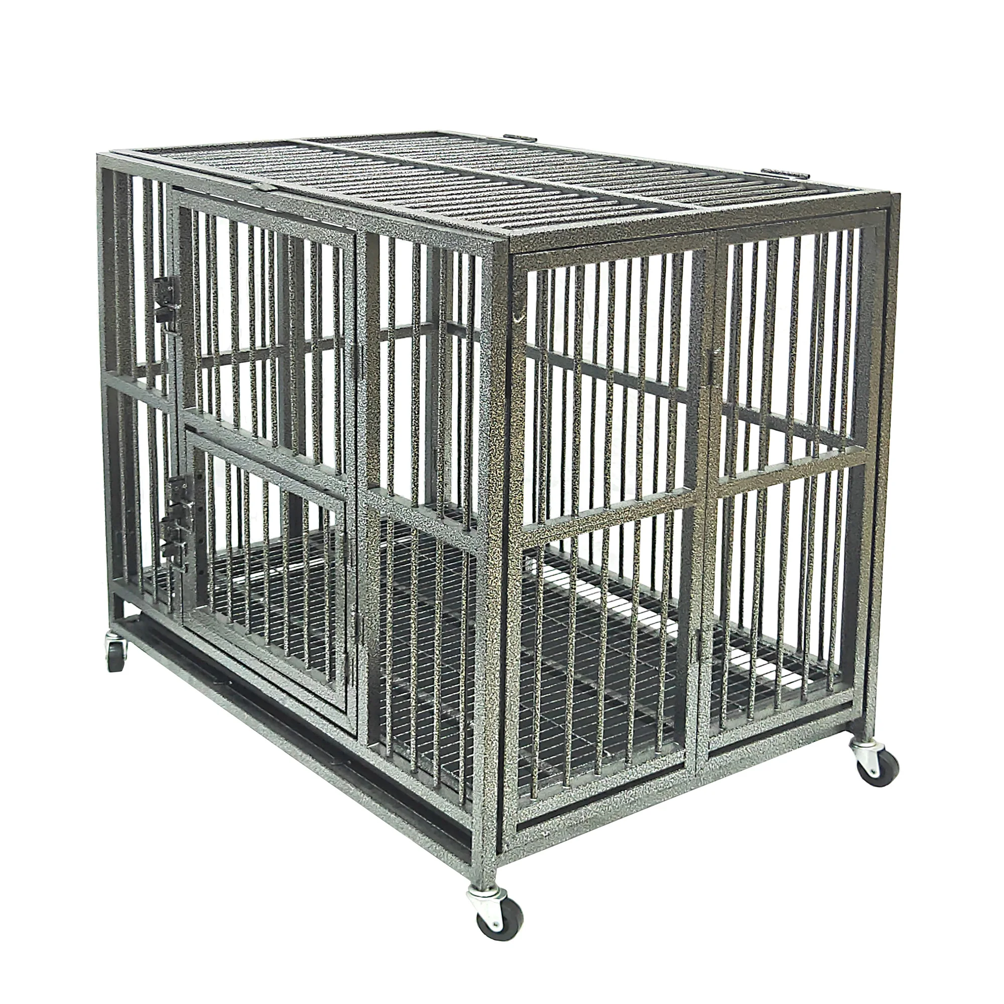 

43" Inch Easy-to-assemble Indoor Cheap Stackable Foldable Designer Heavy Duty Big Metal Dog Cage For Training Large Dogs