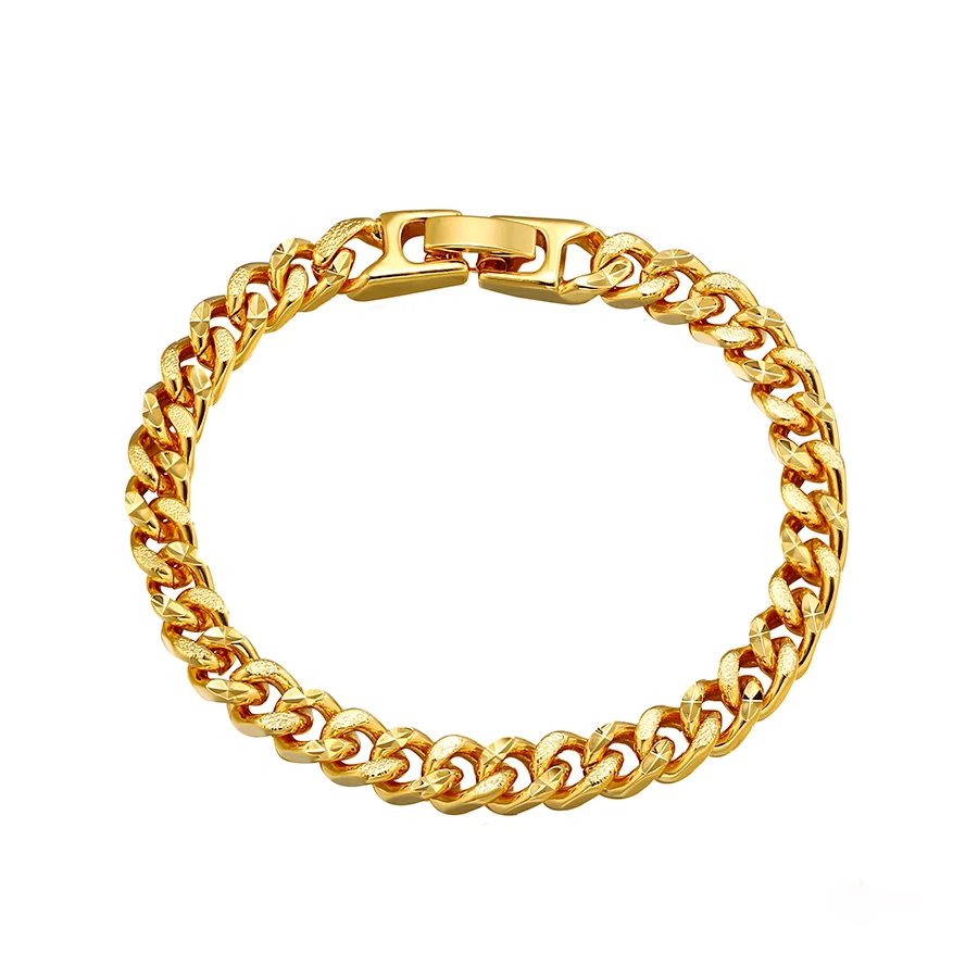 

Xuping hot sale fashion 24k gold plated bracelet , gold miami cuban link chain bracelets jewelry