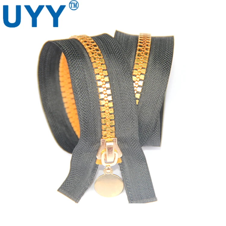 
Clothing plated gold teeth 55 cm length 8# resin zipper 
