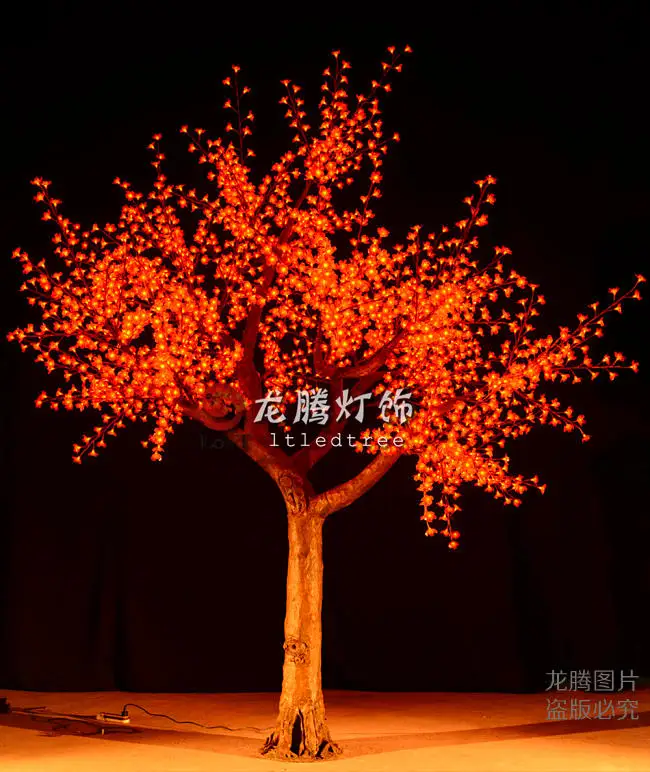 
Waterproof High quality outdoor artificial LED christmas warm white plastic cherry blossom tree 
