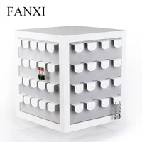 

FANXI High Quality Luxury Solid Wood earring holder rotating jewelry display stand
