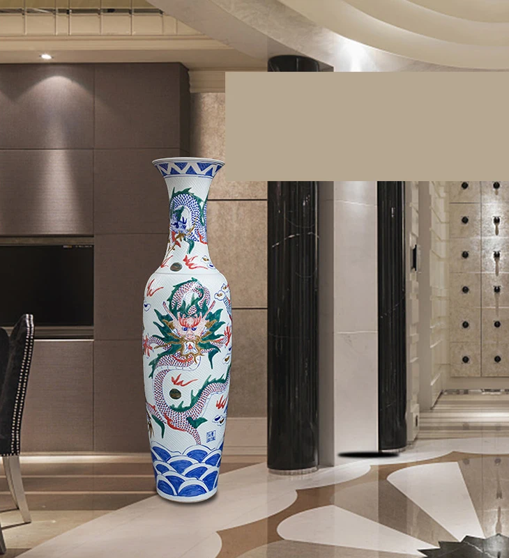 Hot sale graven antique big jingdezhen ceramic vase