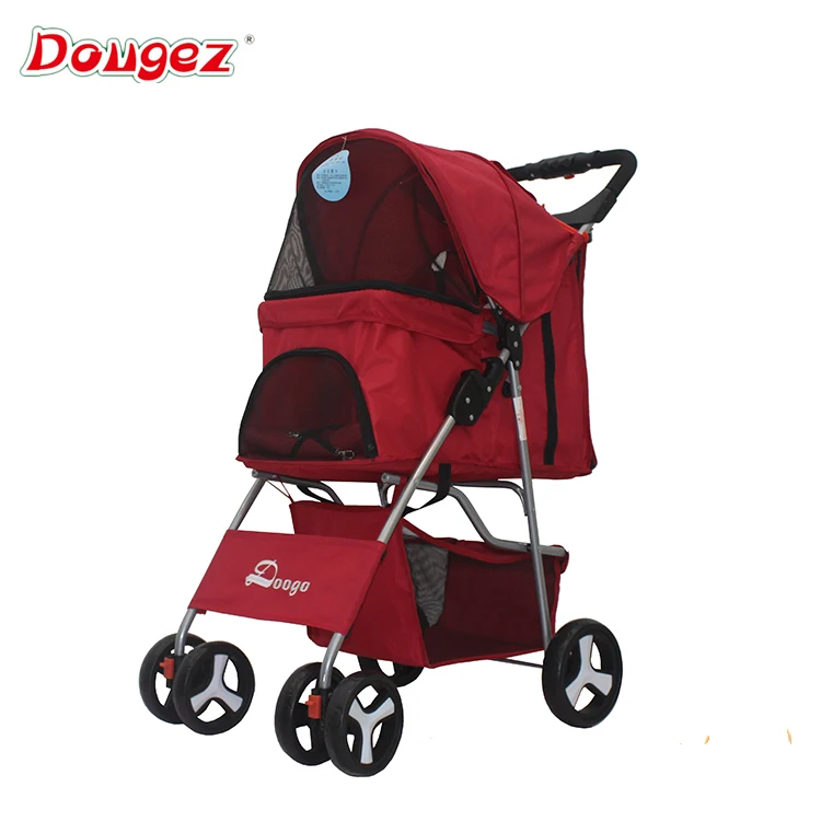 

Factory New 4 wheel double pet trolleys Cat Dog Easy Walk Folding Travel Carrier Carriage Twin Pet Stroller, Red , black,blue , coffee, pink