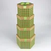 Recycled Kraft Paper Hexagon shape gift nested box 4in1 with ribbon lid