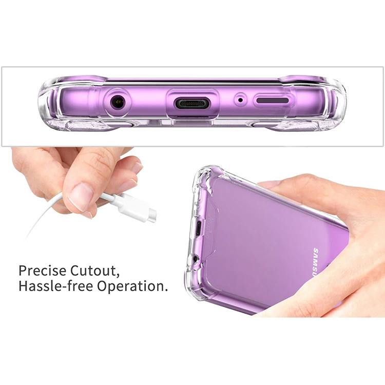 For Samsung Galaxy S9 Case Crystal Clear Shockproof Case Reinforced Corners Transparent S9 Plus Phone Cover