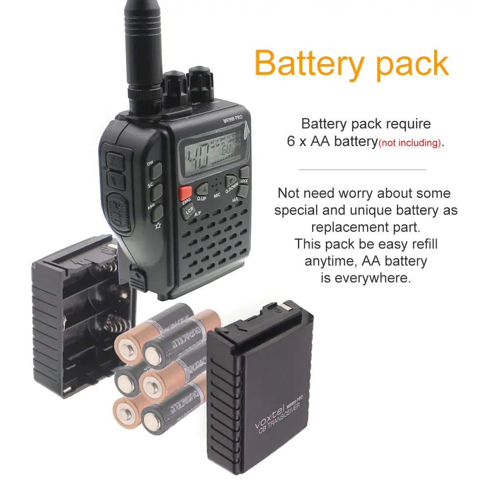 Cb270 Handheld Cb Band Two Way Radio Mr999 Pro Car Charger Walkie