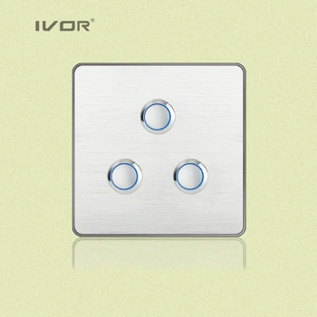 2 Gang Push Button Switch With Double Light Electrical Switch