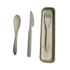 Wholesale knife and fork Set Reusable Cutlery Wheat Straw Japan Tableware Portable Set