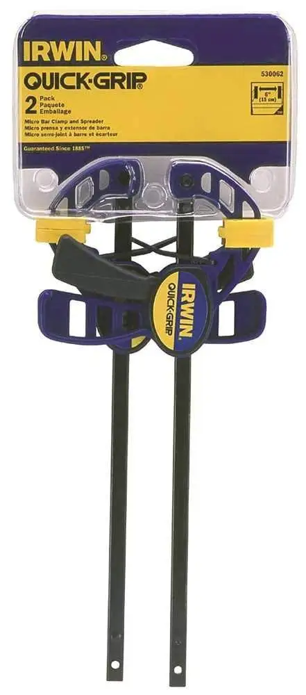 Irwin Quick Grip 530062 4-1/2" Quick-Grip® One-Handed Micro Bar Clamp 2 Count