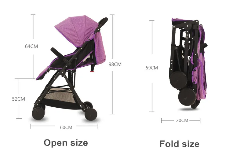 Example of baby stroller size ad dimensions