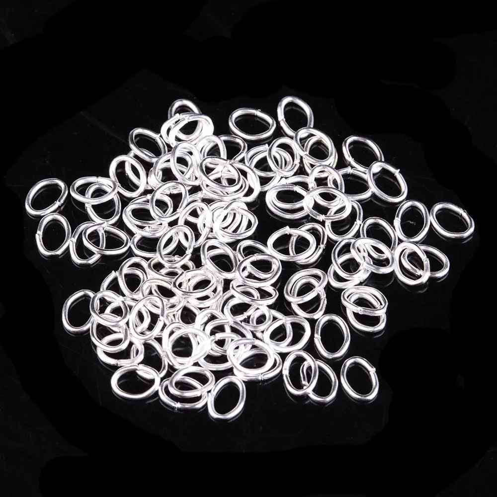 Lots 500 pcs Oval Silver Plated Metal Jumping Rings Findings 6x4mm