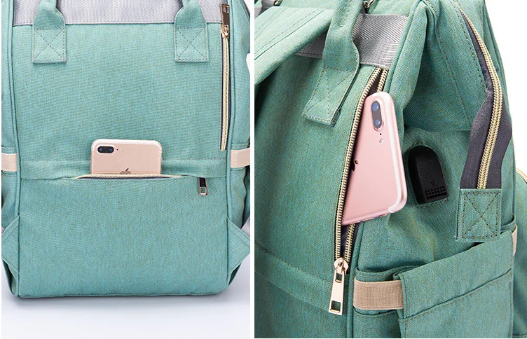 
Portable Diaper Changing Pad Mother Baby bag Import backpack Baby Mummy bag Diaperbag USB Charge Backpack Maternity Nappy Caddy 