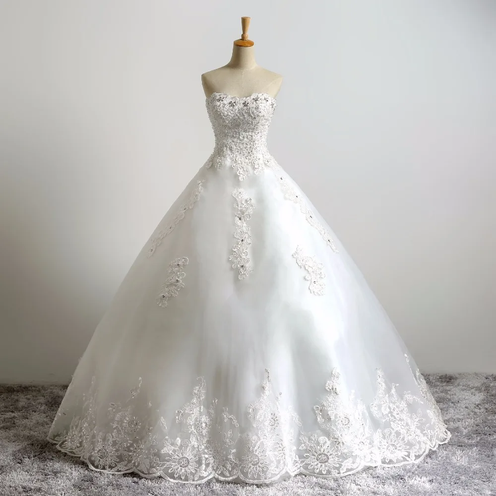 Zhf20 2018 Latest Diamond Princess Strapless Wedding Dress Vintage