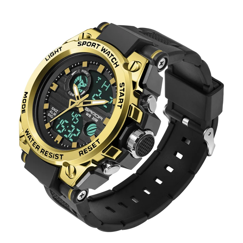 

Sanda 739 watch sanda new army watch men Dual Time Led Analog Waterproof Clock Quartz Digital Sports Watch relogio masculino