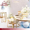 Round stainless steel frame gold display stand for cake