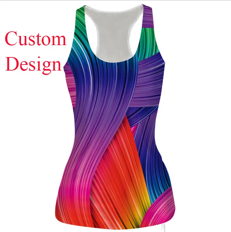 

Wholesale Polyester Spandex Dry Fit Sports Women's Sublimated Racerback Design, Custom color