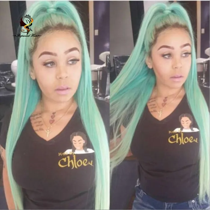 

No tangle no shedding green ombre wig brazilian hair ombre color full lace wig