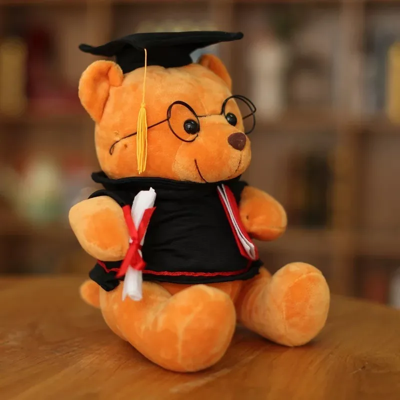 High Quality Sitting Plush Graduation Plushie Plushie With Glasses And ...