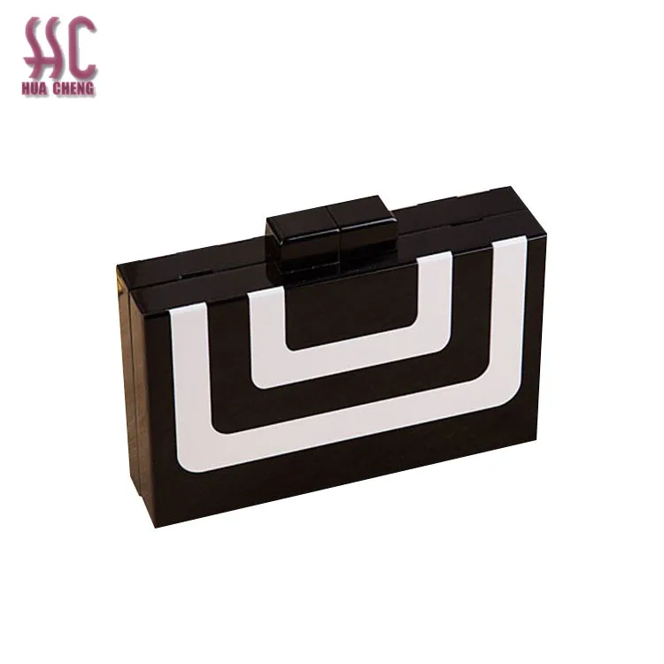 

High quality handmade joint acrylic clutch bag & contrast color acrylic lady handbag