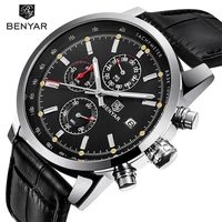 

BENYAR BY 5102 Men Watch Top Brand Luxury Male Leather Waterproof Sport Quartz Chronograph Military Wrist Watch Men