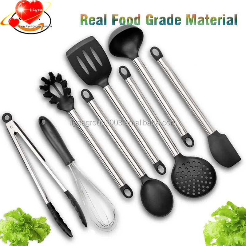 black silicone cooking utensils