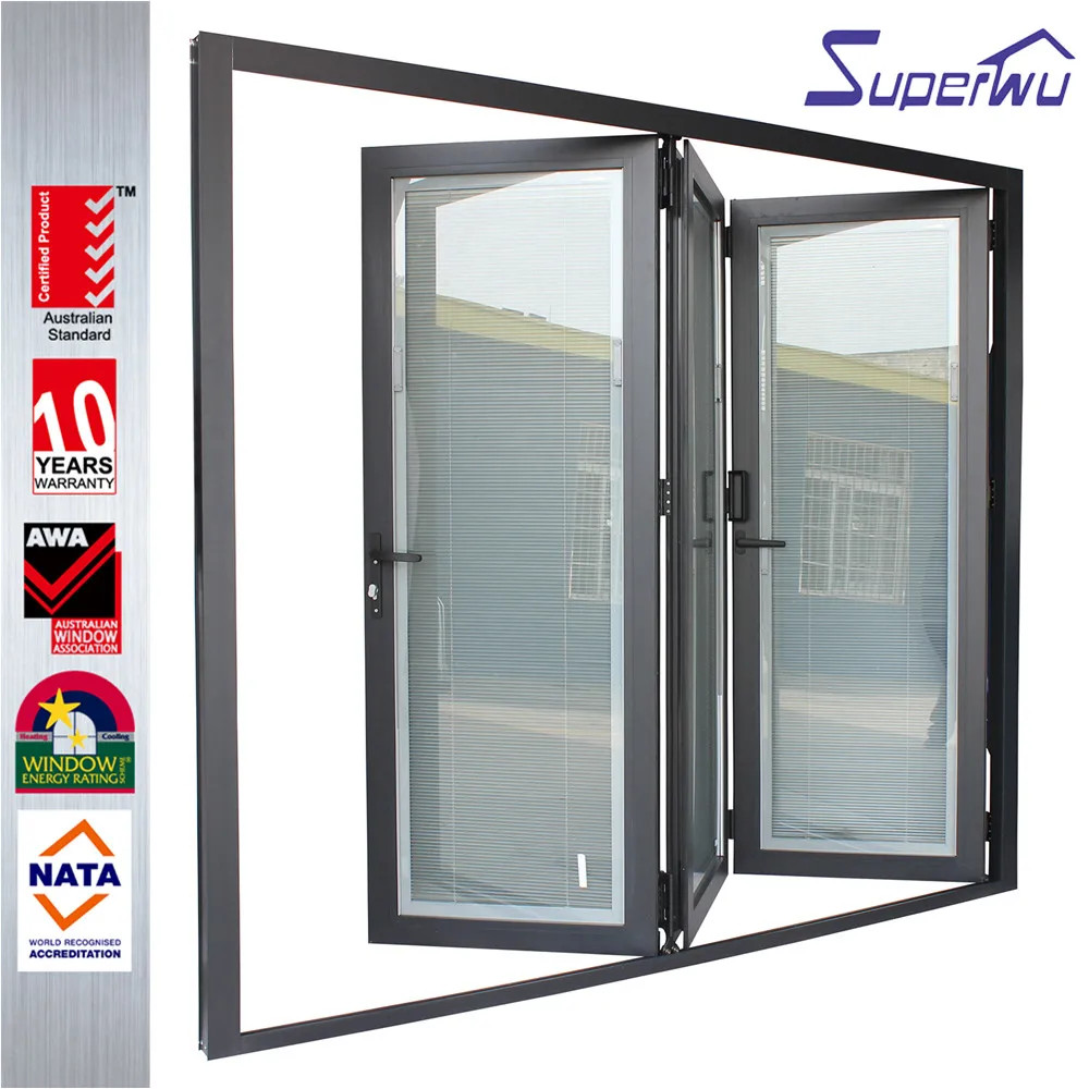 Modern aluminium frames double glazed folder door exterior folding glass door bi folding door