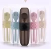 Promotional Gifts Fork Spoon Chopstick Flatware Sets Wheat Straw Tableware Sets Travel Spoon Sets