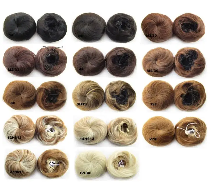 mixed color hot selling synthetic dome chignon hair pieces bun circular clips